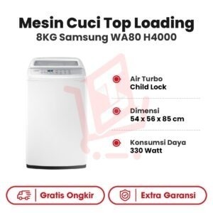 Mesin Cuci Top Loading 8 KG Samsung WA80 H4000