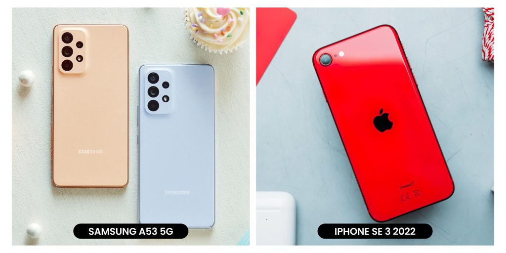Desain Samsung A53 vs iPhone SE 3
