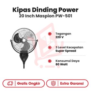Kipas Dinding Power 20 Inch Maspion PW-501