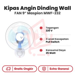 Kipas Angin Dinding Wall FAN 9" Maspion MWF-232