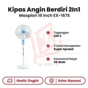 Kipas Angin Berdiri 2In1 Maspion 16Inch EX-167S