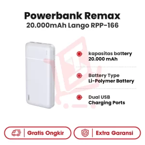 Powerbank Remax 20.000MAH With Lango RPP-166