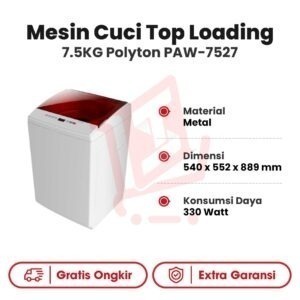 Mesin Cuci Top Loading 7KG Polytron PAW-7527