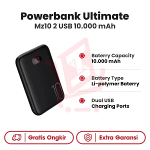 Powerbank Ultimate MZ10 2 USB 10.000 mAh