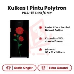 Kulkas 1 Pintu Polytron PRA-15 DMY