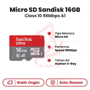 Sandisk Micro SD 16GB Class 10 98Mbps A1