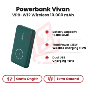Powerbank Vivan VPB-W12 Wireless 10.000 mAh