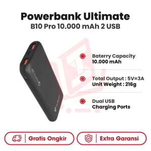 Powerbank Ultimate B10 Pro 10.000 mAh 2 USB