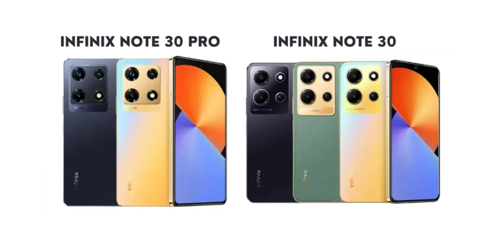 Gambar pilihan warna perbandingan infinix note 30 pro dan note 30 