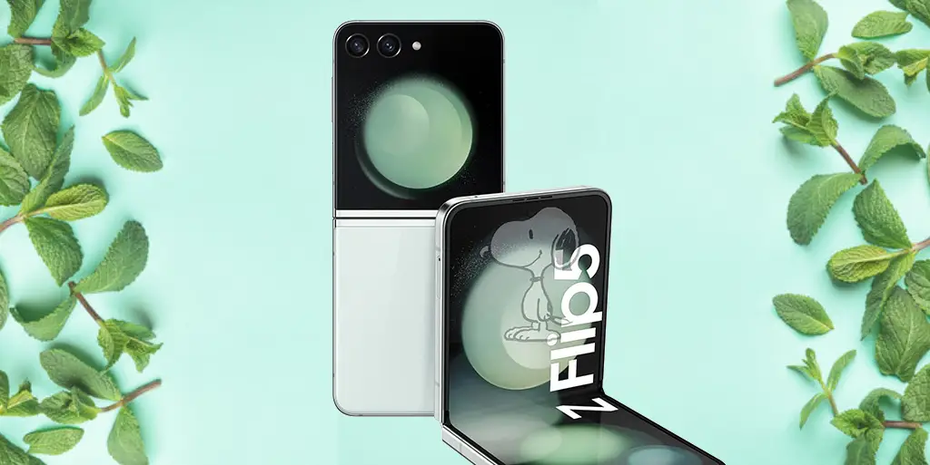 Gambar warna aesthetic mint Samsung Z Flip 5 