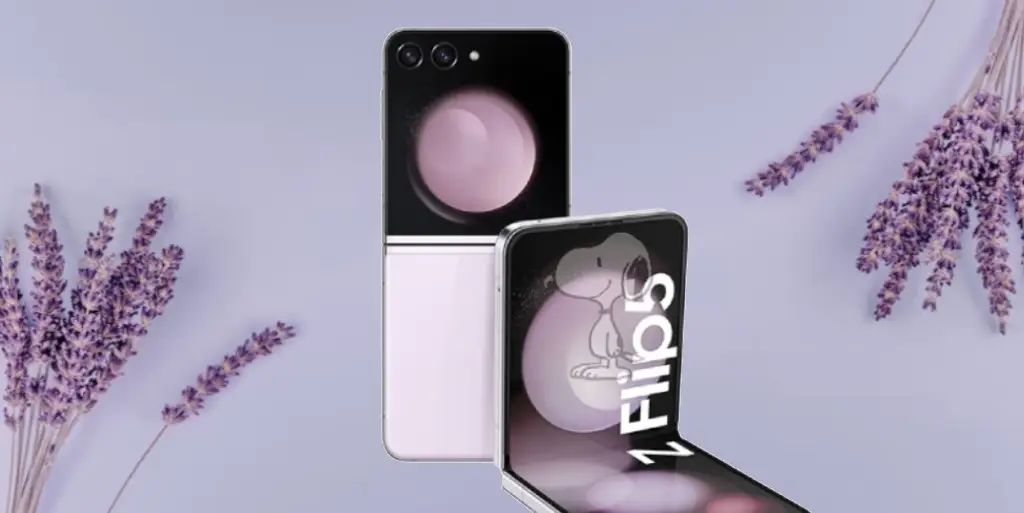 Gambar warna aestetik lavender Samsung Z Flip 5