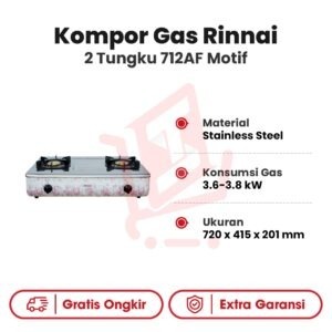 Kompor Gas Rinnai 2 Tungku 712AF Motif