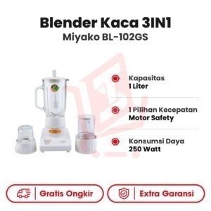 Blender 3IN1 Kaca Miyako BL-102GS