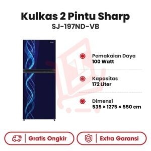 Kulkas 2 Pintu Sharp SJ-197ND-VB