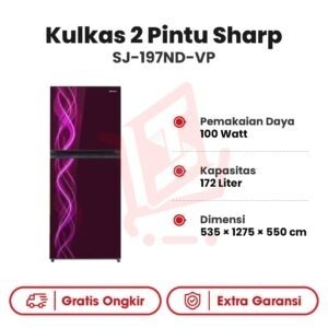 Kulkas 2 Pintu Sharp SJ-197ND-VP