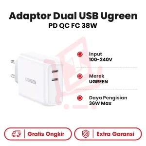 Adaptor Dual USB Ugreen PD QC FC 38W