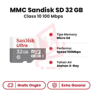 MMC Sandisk Micro SD 32 GB Class 10 100 Mbps
