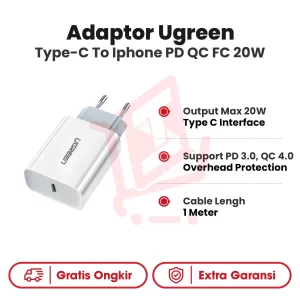 Adaptor Ugreen Type C To iPhone PD QC FC 20W