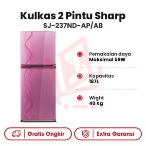 Kulkas 2 Pintu Sharp SJ-237ND-AP/AB
