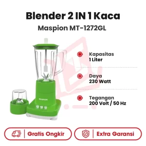 Blender 2IN1 Kaca Maspion MT-1272GL
