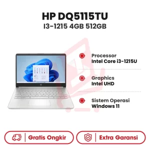 Laptop HP DQ5115TU Intel Core i3-1215 4GB 512GB Backlit WIN11 Silver