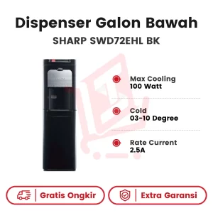 Dispenser Galon Bawah SHARP SWD72EHL BK
