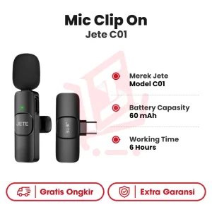 Mic Clip On Wireless Noice Canceling Jete C01