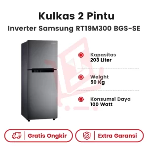 Kulkas 2 Pintu Inverter Samsung RT19M300 BGS-SE