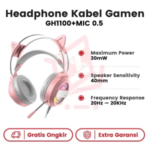 Headphone Kabel Gamen GH1100+MIC 0.5