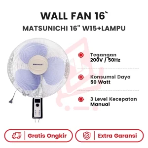 Wall Fan Matsunichi 16" W15+Lampu