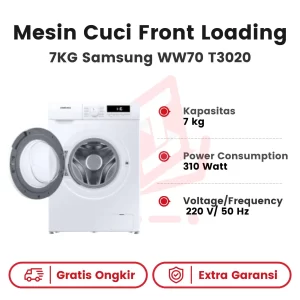 Mesin Cuci Front Loading 7KG Samsung WW70 T3020