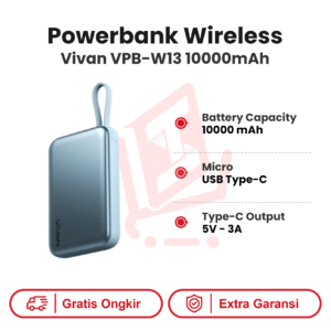 Powerbank Wireless Vivan VPB-W13 10000mAh