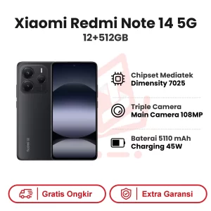 Xiaomi Redmi Note 14 5G 12+512GB Garansi Resmi