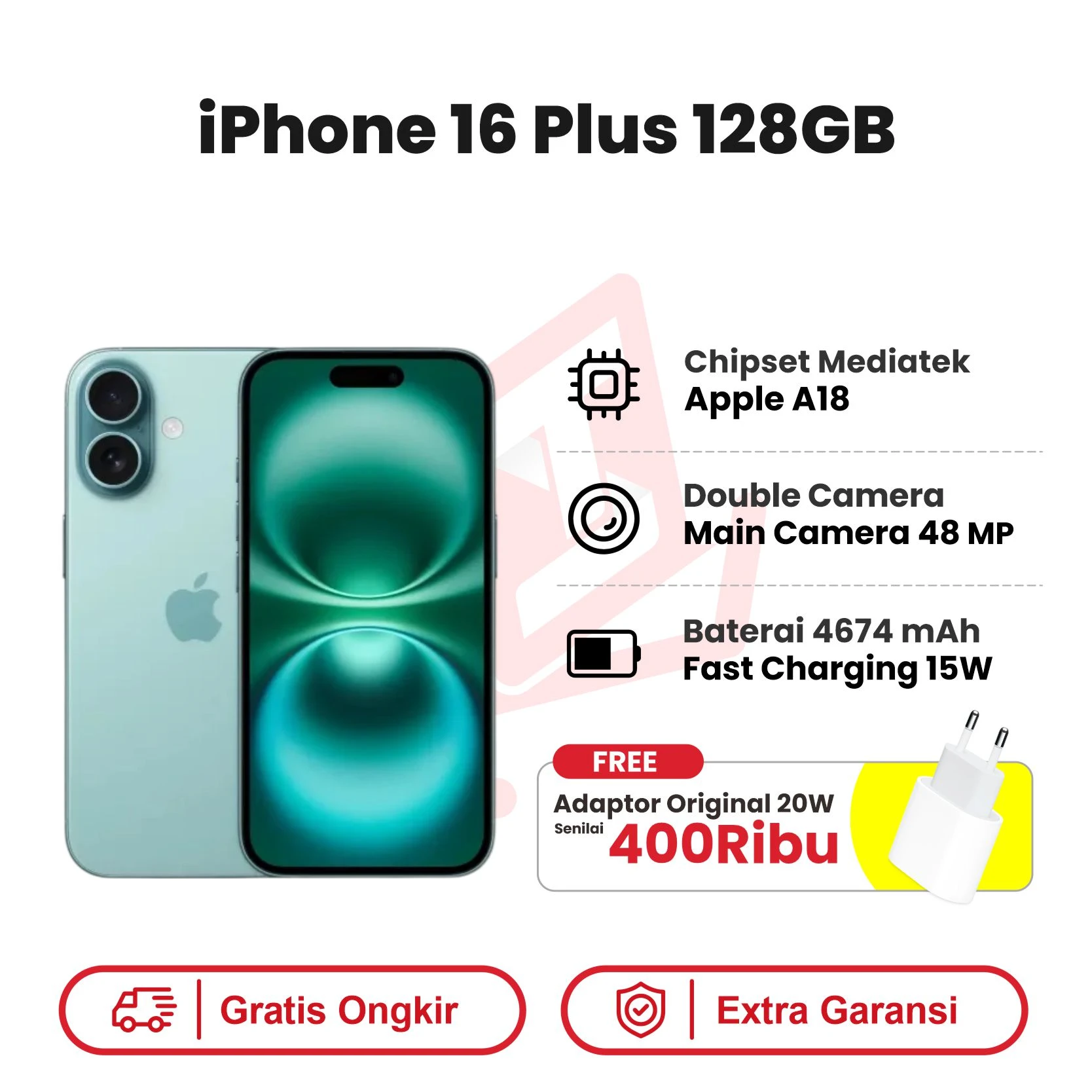 iphone 16 plus 128 green adaptor