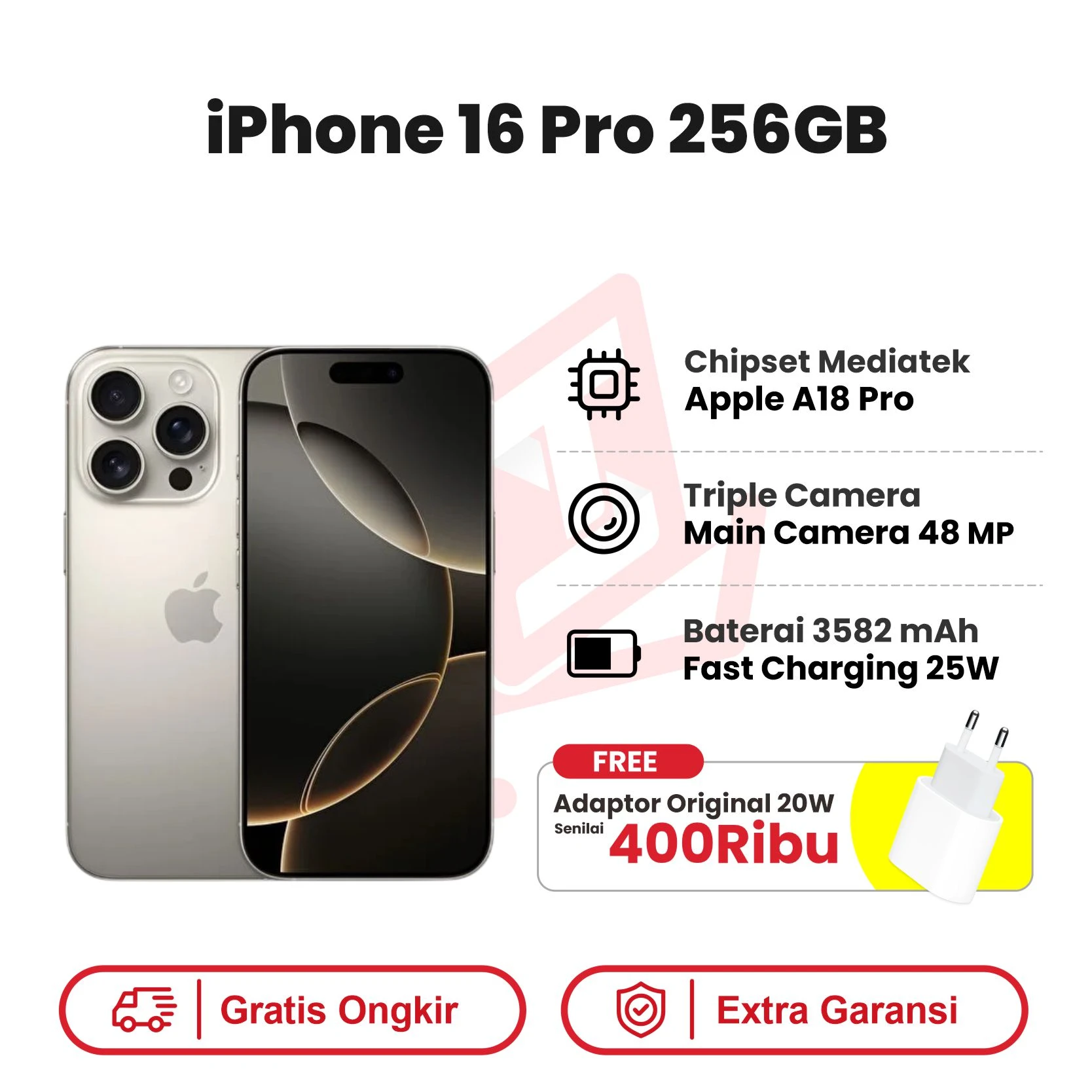 iphone 16 pro 256 natural adaptor