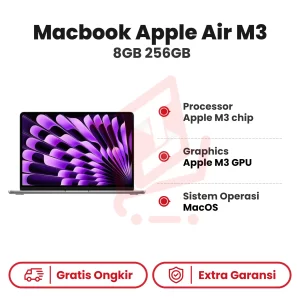 Laptop Macbook Apple Air M3 Ram 8GB 256GB SSD