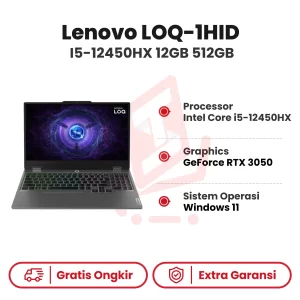 Laptop Lenovo LOQ-1HID I5-12450HX RTX2050 12GB 512GB WIN11