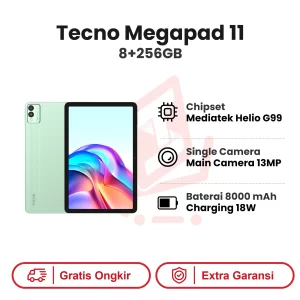 Tecno Megapad 11 8+256GB Garansi Resmi