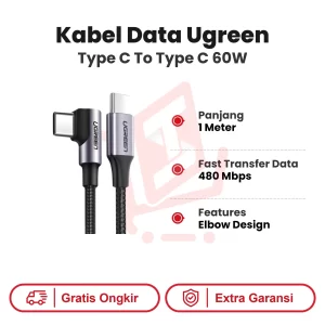 Kabel Data Ugreen Gaming Type C To Type C 60W 1M (50123)
