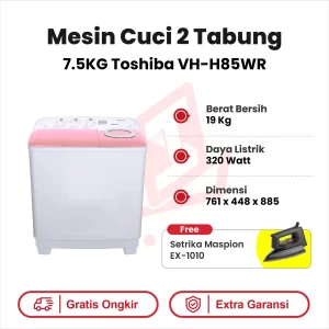 Mesin Cuci 2 Tabung 7.5KG TOSHIBA VH-H85WR