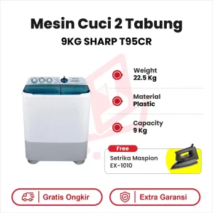 Mesin Cuci 2 Tabung 9Kg Sharp T95CR
