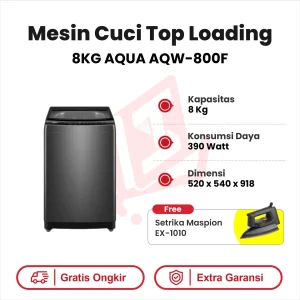 MESIN CUCI TOP LOADING 8KG AQUA AQW-800F