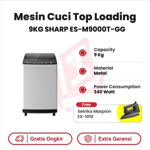 MESIN CUCI TOP LOADING 9KG SHARP M9000T