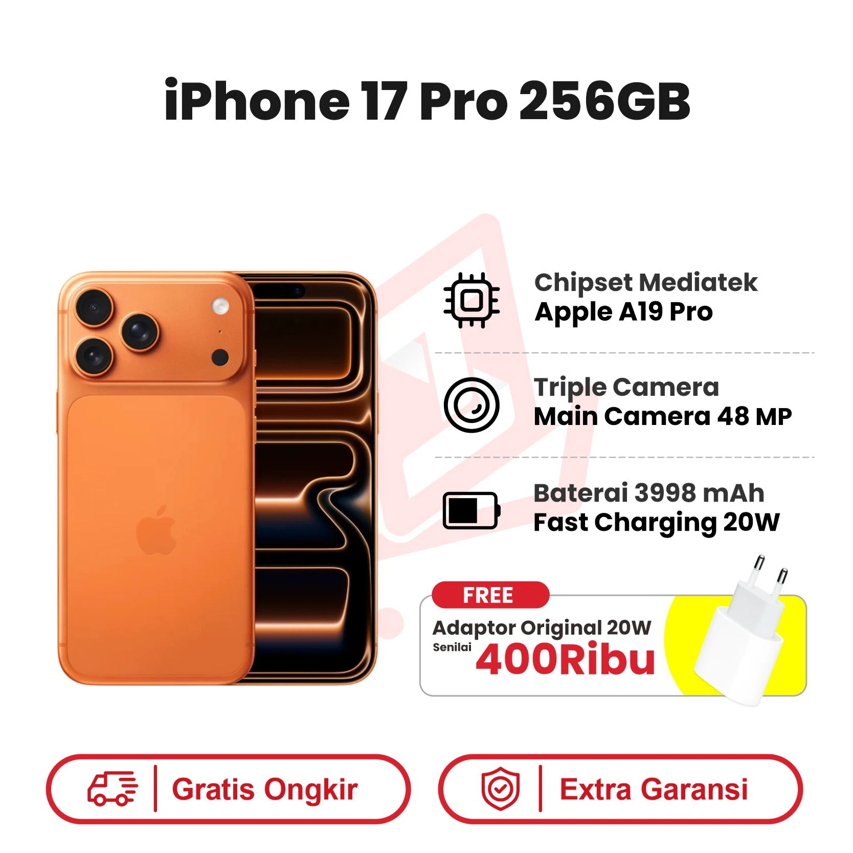 iphone 17 pro 256 orange adaptor