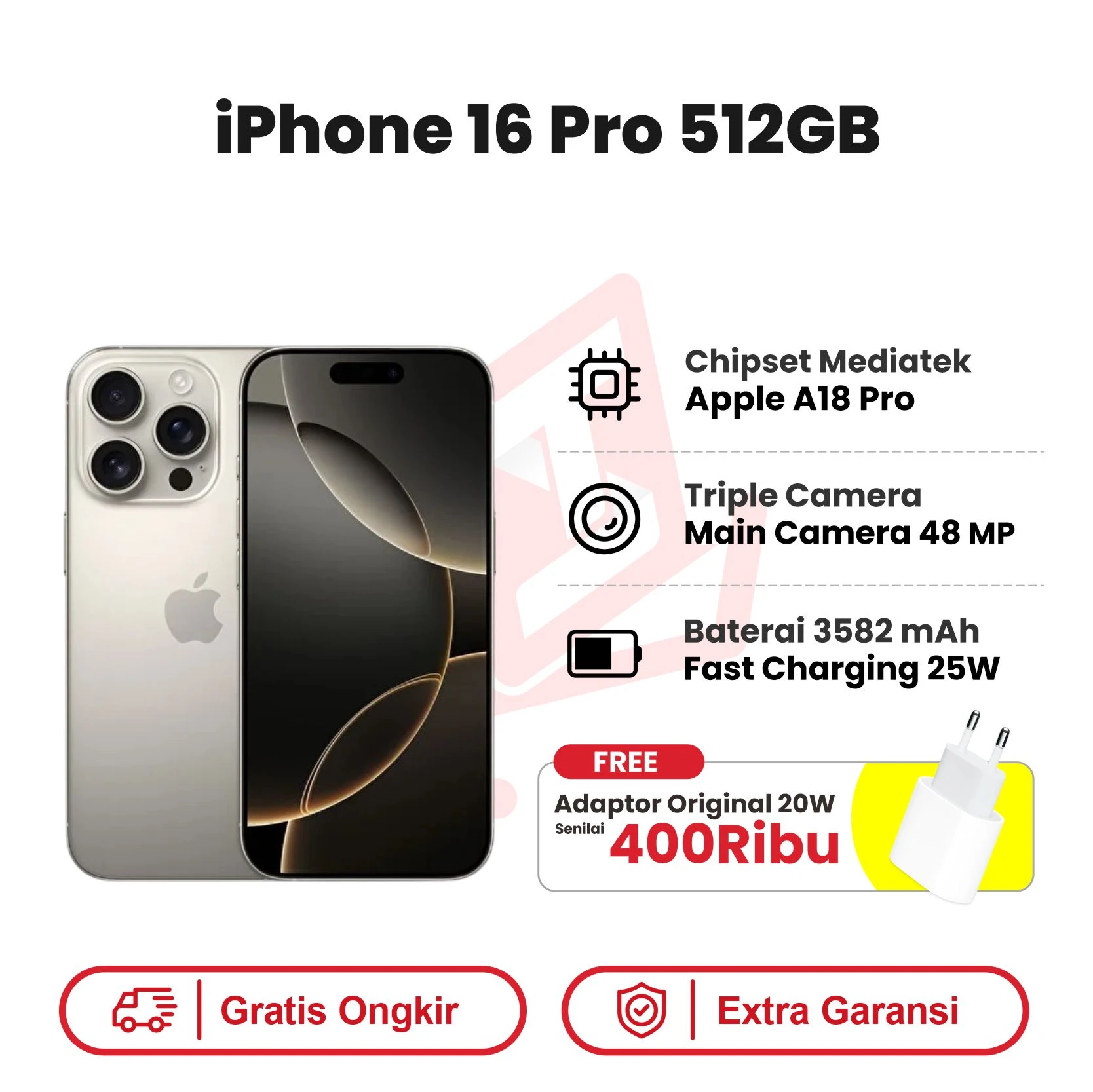 iphone 16 pro 512 natural adaptor