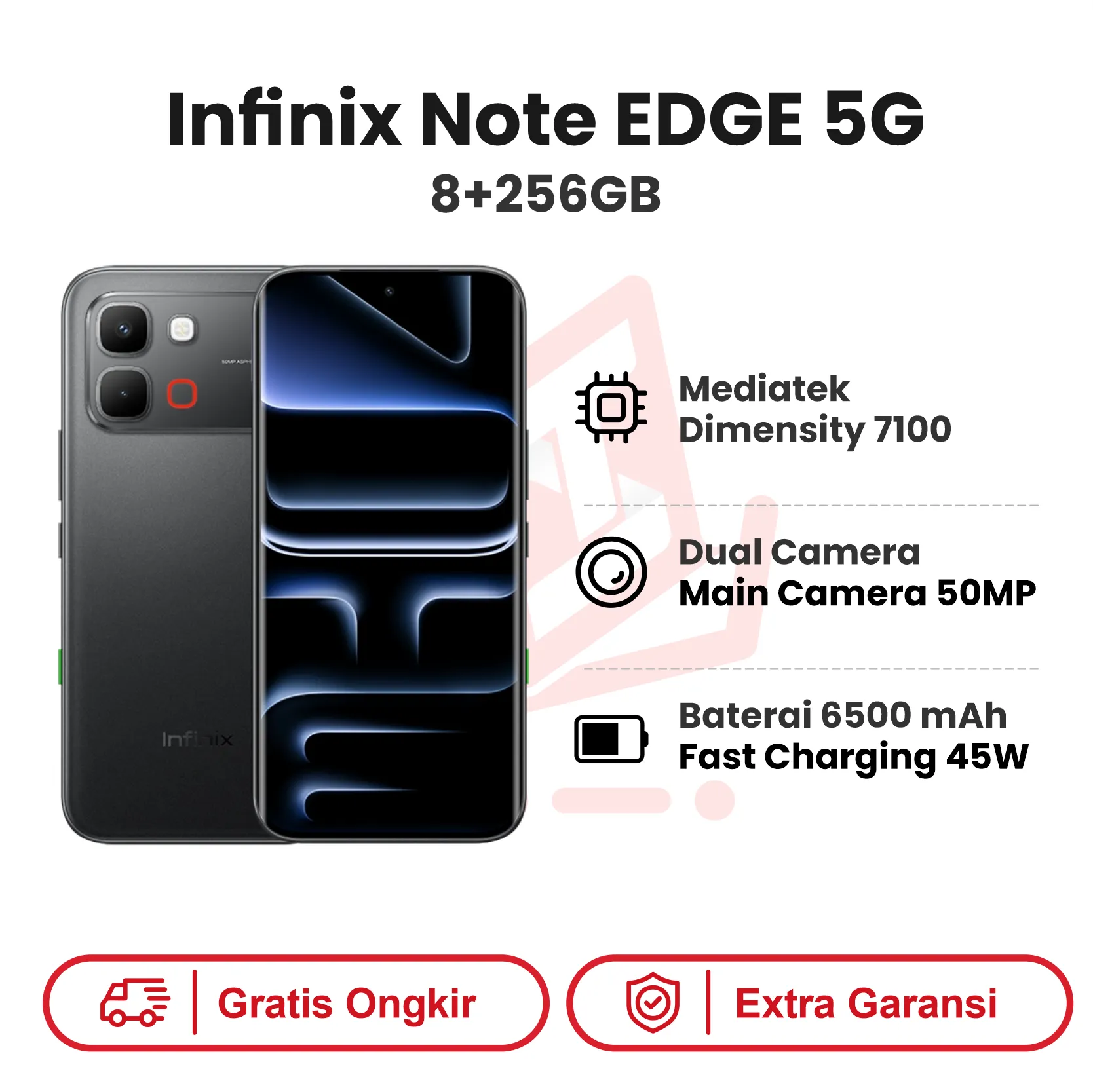 INFINIX NOTE EDGE BLACK 8+256GB