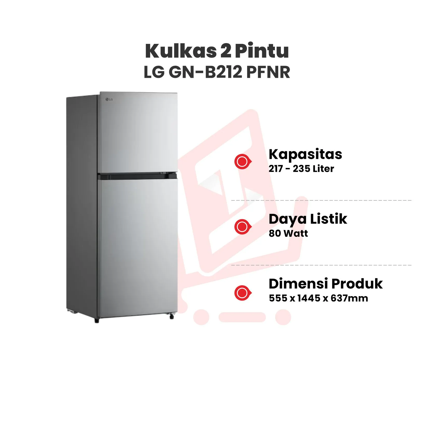 kulkas 2pintu lg gnb212pfnr